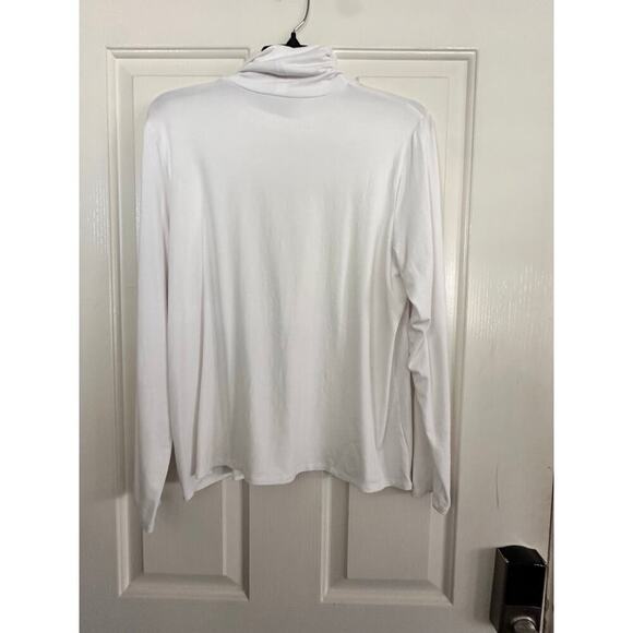 Eileen Fisher Women's White Scrunch Turtleneck Top Size XL - Picture 6 of 6
